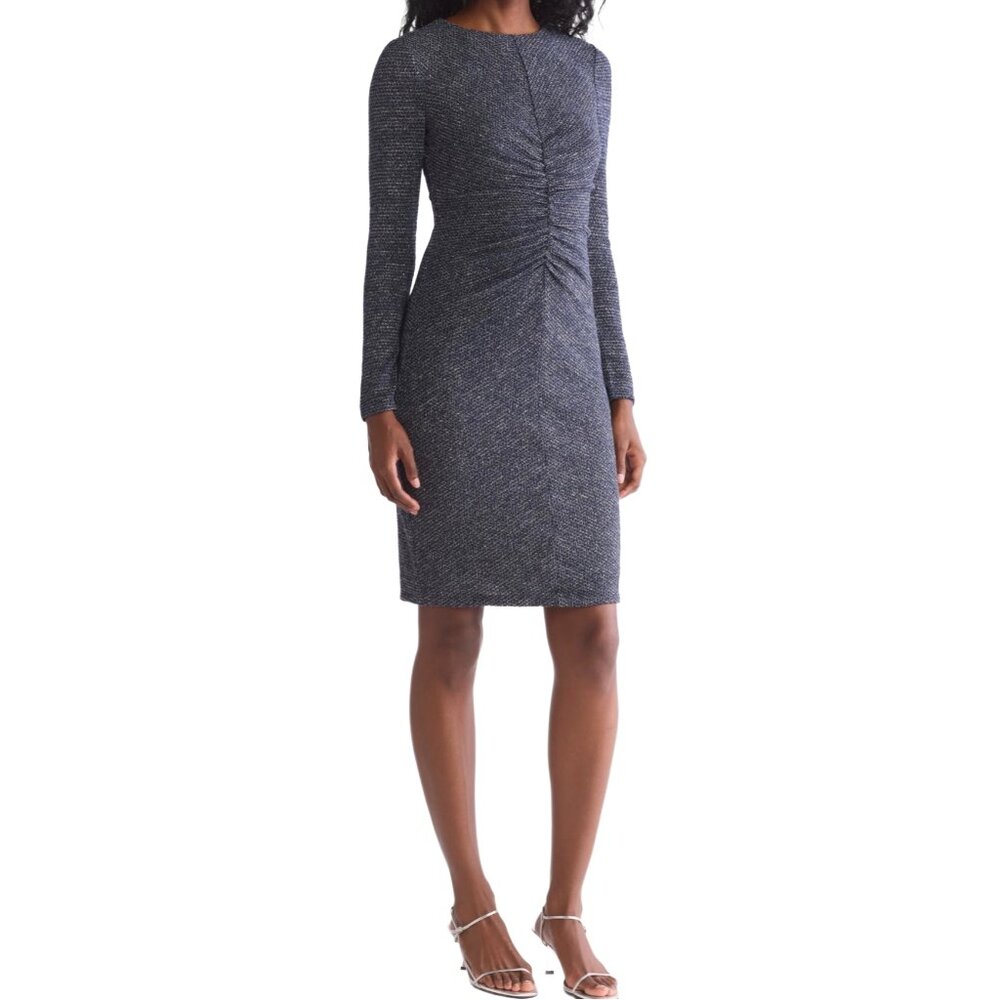 Vince Camuto Navy Ruched Sheath Dress NWT Size 10